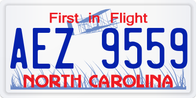 NC license plate AEZ9559