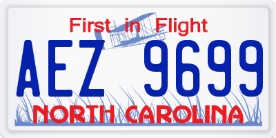 NC license plate AEZ9699