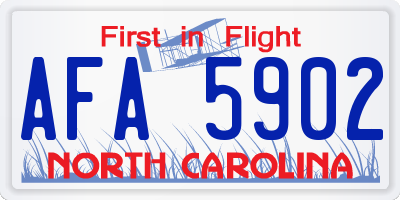 NC license plate AFA5902