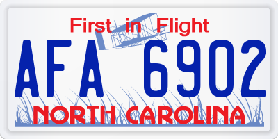 NC license plate AFA6902