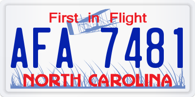 NC license plate AFA7481
