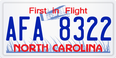 NC license plate AFA8322