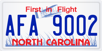 NC license plate AFA9002