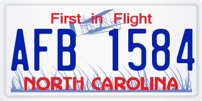 NC license plate AFB1584