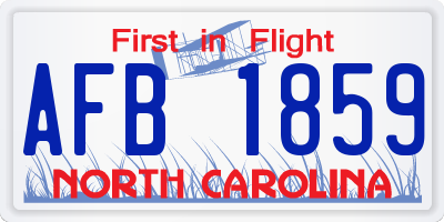 NC license plate AFB1859