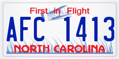NC license plate AFC1413