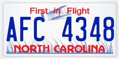 NC license plate AFC4348