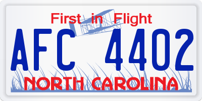 NC license plate AFC4402