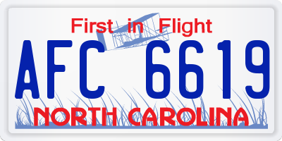 NC license plate AFC6619