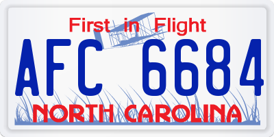 NC license plate AFC6684