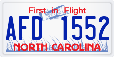 NC license plate AFD1552