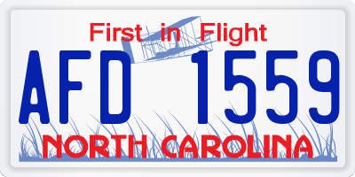 NC license plate AFD1559