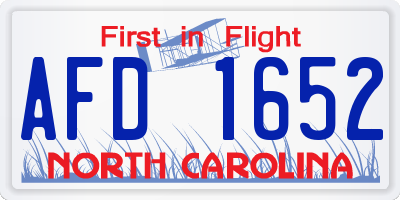 NC license plate AFD1652