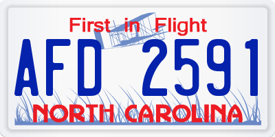 NC license plate AFD2591