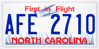 NC license plate AFE2710