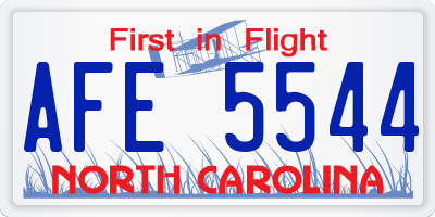 NC license plate AFE5544