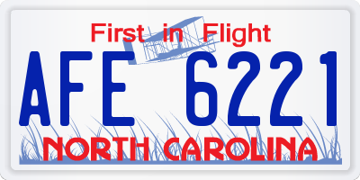 NC license plate AFE6221