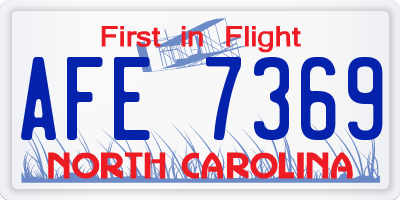 NC license plate AFE7369