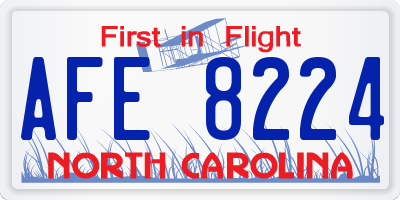 NC license plate AFE8224