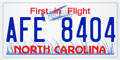 NC license plate AFE8404