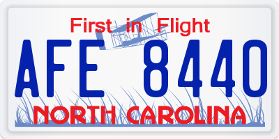 NC license plate AFE8440