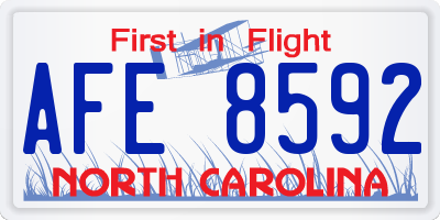 NC license plate AFE8592
