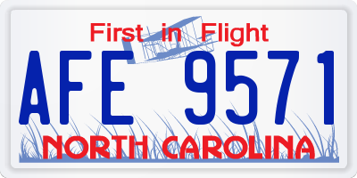 NC license plate AFE9571