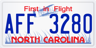 NC license plate AFF3280