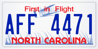 NC license plate AFF4471