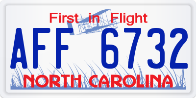 NC license plate AFF6732