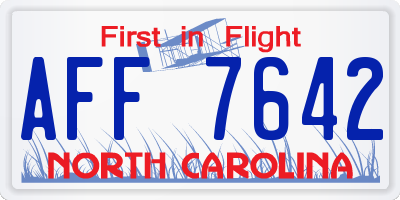 NC license plate AFF7642