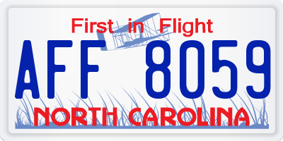 NC license plate AFF8059