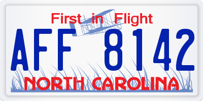 NC license plate AFF8142
