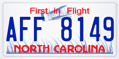 NC license plate AFF8149