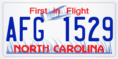 NC license plate AFG1529