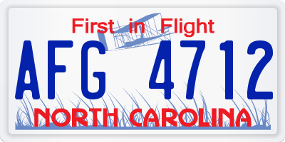 NC license plate AFG4712