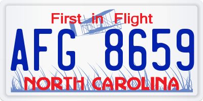 NC license plate AFG8659