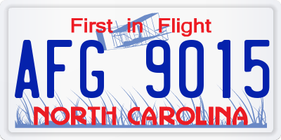 NC license plate AFG9015
