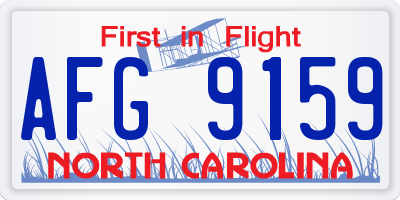 NC license plate AFG9159