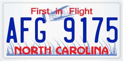 NC license plate AFG9175