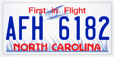 NC license plate AFH6182
