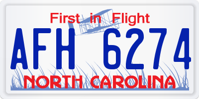 NC license plate AFH6274