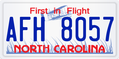 NC license plate AFH8057