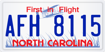 NC license plate AFH8115