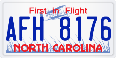 NC license plate AFH8176