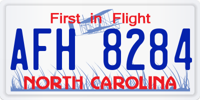 NC license plate AFH8284