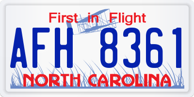 NC license plate AFH8361