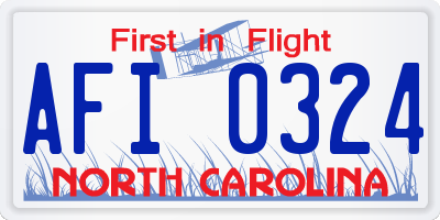 NC license plate AFI0324