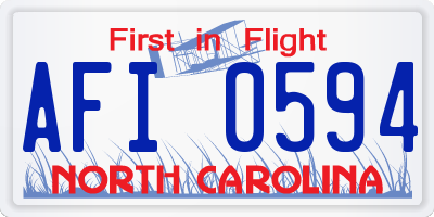 NC license plate AFI0594