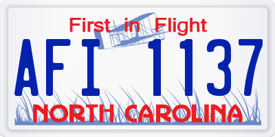 NC license plate AFI1137